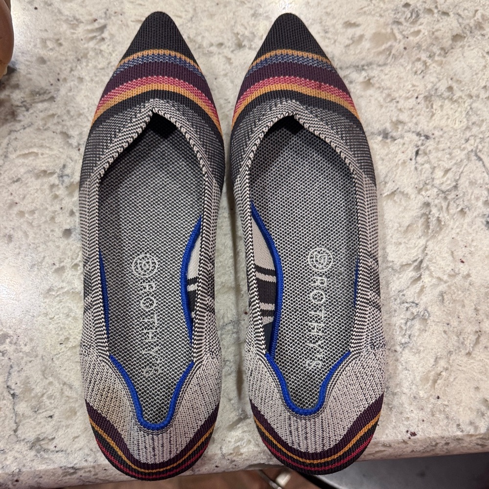 Rothy's Pointed Knit Flats in Black, Blue, Burgundy & Mustard. DISCONTINUED